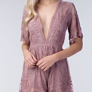 Honey punch lace romper